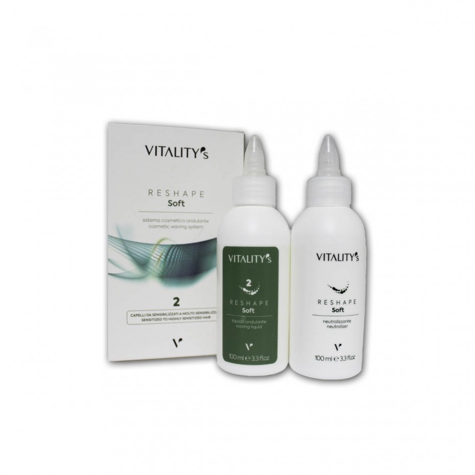 Acquista adesso Ondulante Vitality's Reshape Soft 2 sistema cosmetico per capelli sensibilizzati, flaconi da 100 ml VITALITY'S 