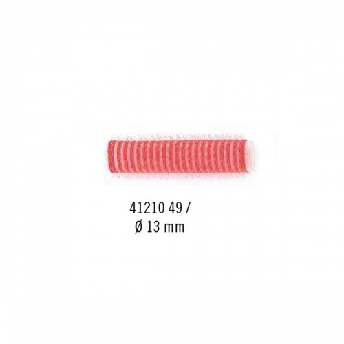 Bigodini capelli Sibel con velcro da 13 mm 12 pz rosso - 4121049