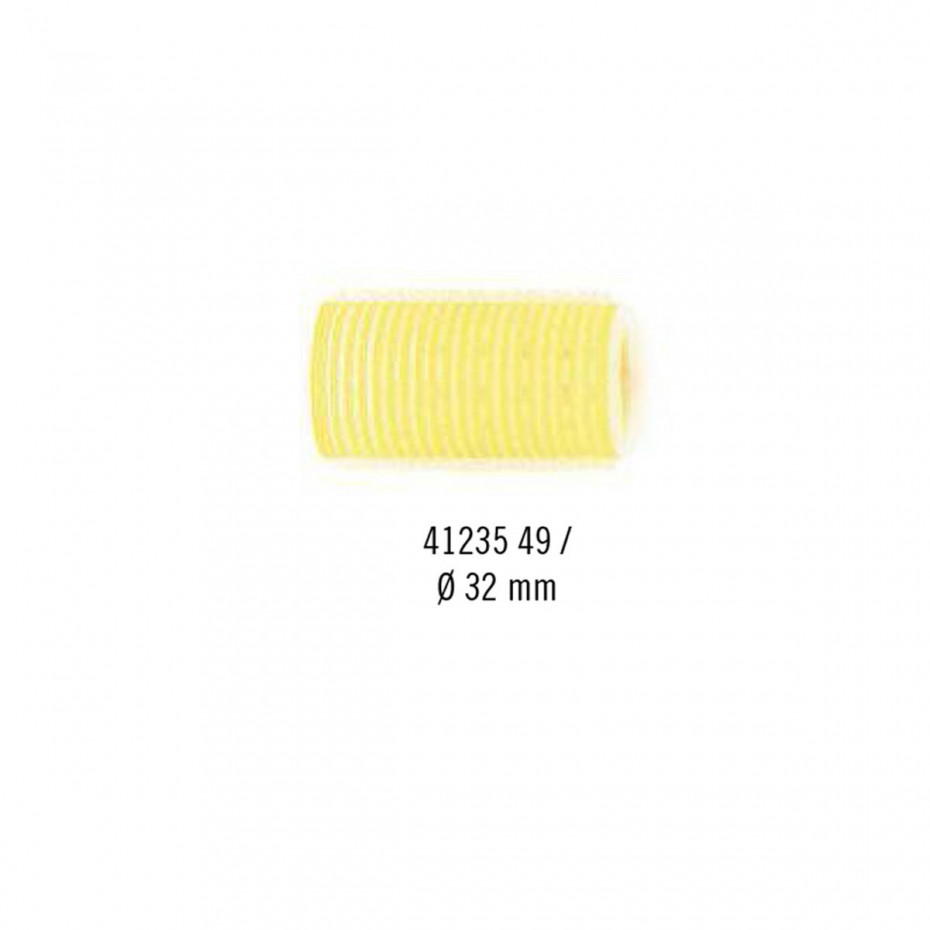 Acquista adesso Bigodini capelli Sibel con velcro da 32 mm 12 pz giallo - 4123549 SIBEL 