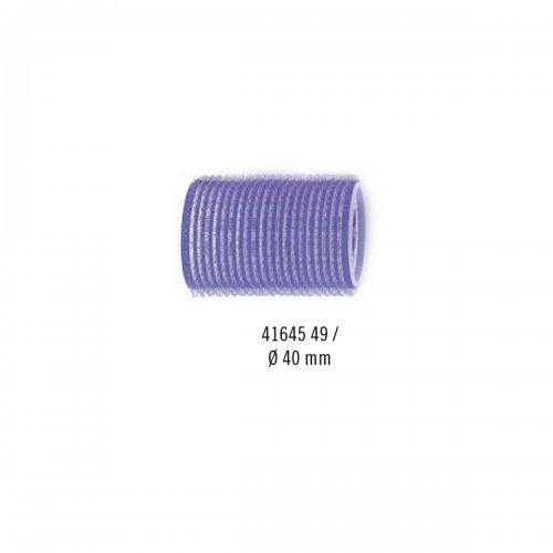 Bigodini capelli Sibel con velcro da 40 mm 6 pz blu - 4164549