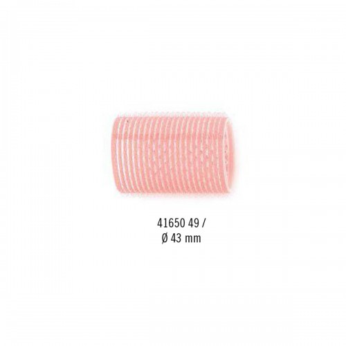 Bigodini capelli Sibel con velcro da 43 mm 6 pz rosa - 4165049