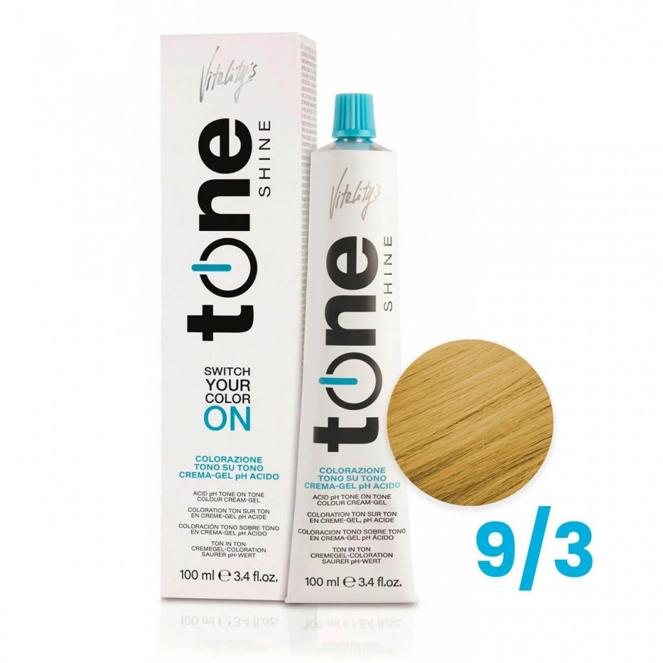 Acquista adesso Tinta capelli Vitality's Tone Shine biondo chiarissimo dorato da 100 ml - 9/3 VITALITY'S 
