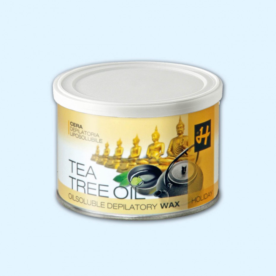 Acquista adesso Cera depilatoria Holiday Special Flavours Tea Tree Oil liposolubile ipoallergenche vaso da 400 ml HOLIDAY 