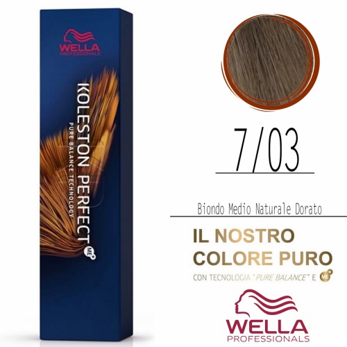 Vendita di Tinta capelli Wella Koleston Perfect Me+ biondo medio naturale dorato da 60 ml - 7/03 WELLA 