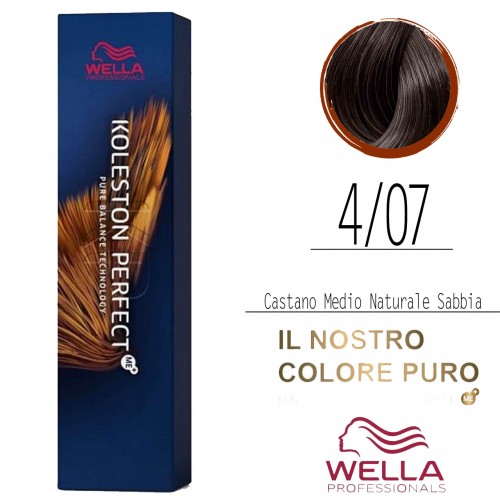Vendita di Tinta capelli Wella Koleston Perfect Me+ castano medio naturale sabbia da 60 ml - 4/07 WELLA 