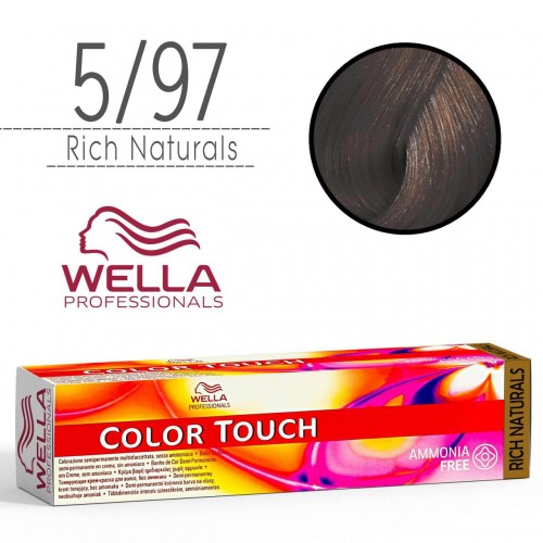 Tinta capelli Wella Color Touch castano chiaro cendrè sabbia da 60...