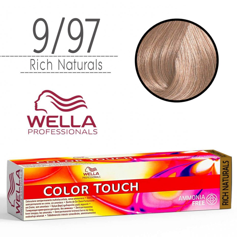 Acquista adesso Tinta capelli Wella Color Touch biondo chiarissimo cendrè sabbia da 60 ml - 9/97 WELLA 