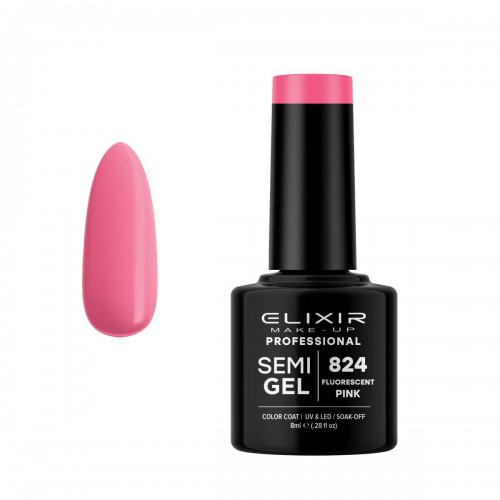 Vendita di Smalto unghie Elixir Semigel semipermanente da 8 ml - 824 Fluorescent Pink ELIXIR 