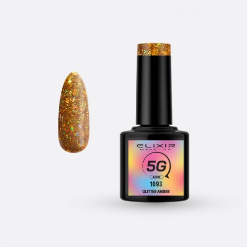 Vendita di Smalto unghie Elixir Semigel semipermanente da 8 ml - 1093 Glitter Amber ELIXIR 